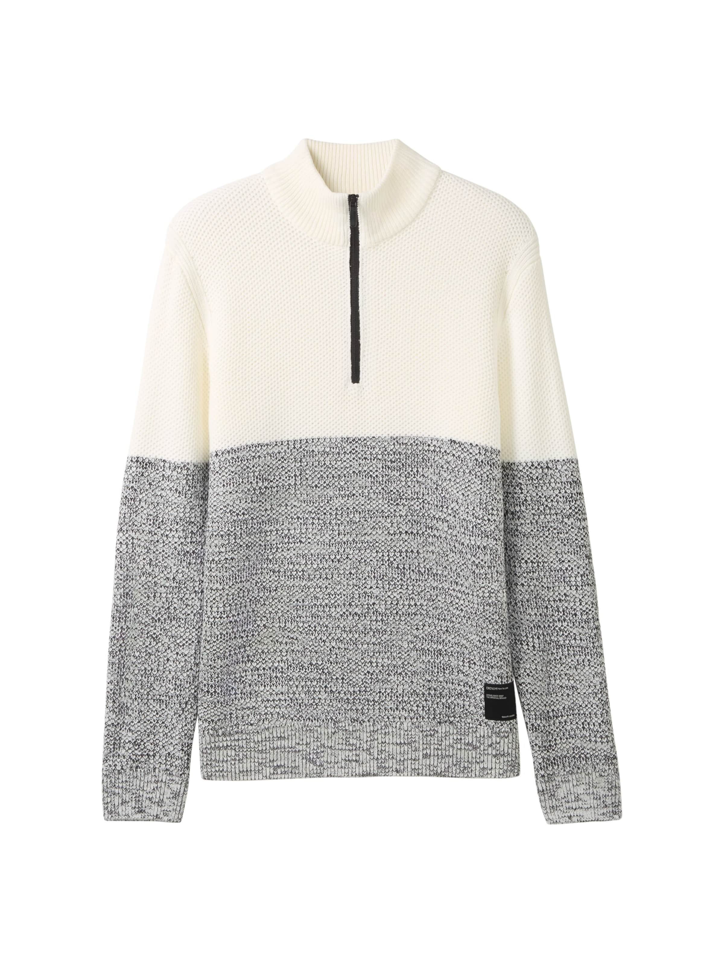 TOM TAILOR DENIM Sweater in Grey: front