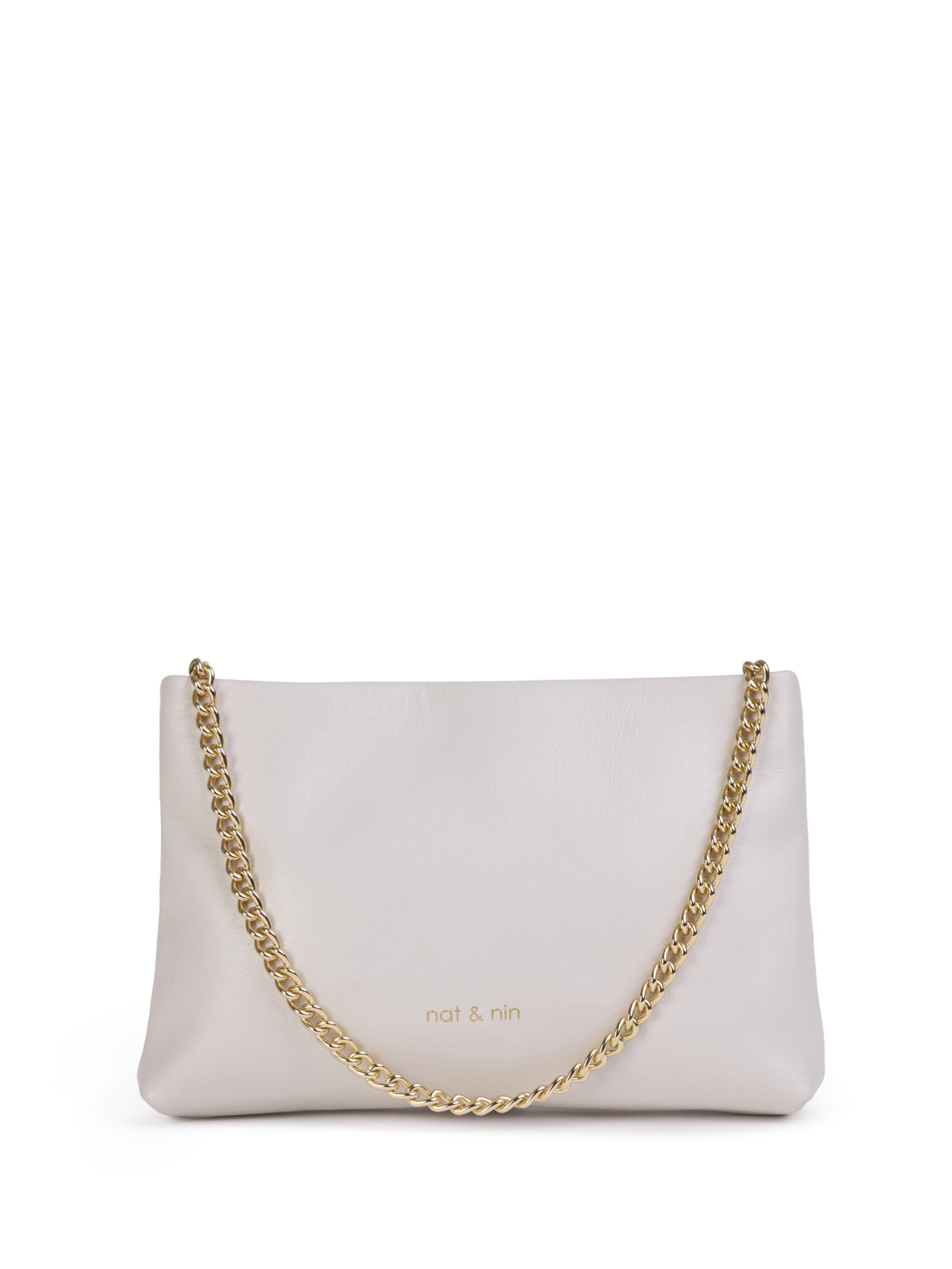 Borsa a tracolla di Nat&Nin in beige: frontale