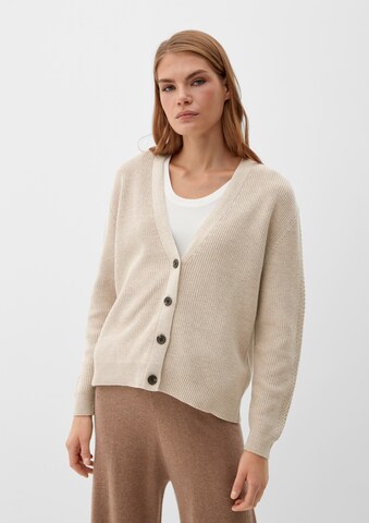 s.Oliver Gebreid vest in Beige: voorkant