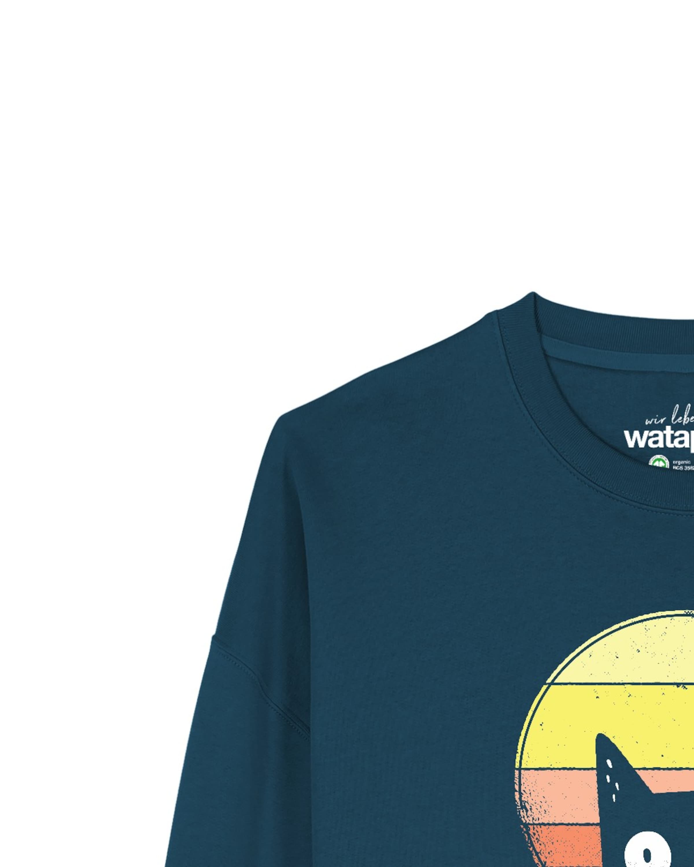 Watapparel Sweatshirt ' Sunset Cat ' in Blauw