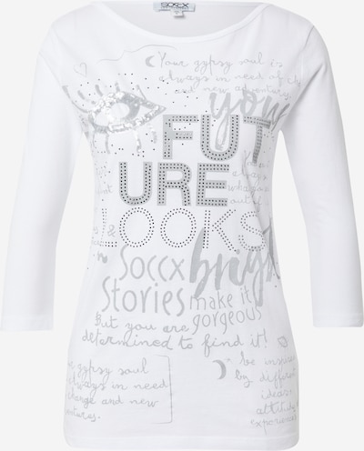 Soccx Shirt in de kleur Grijs / Wit, Productweergave