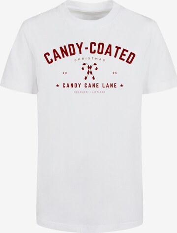 T-Shirt 'Weihnachten Candy Coated' F4NT4STIC en blanc : devant