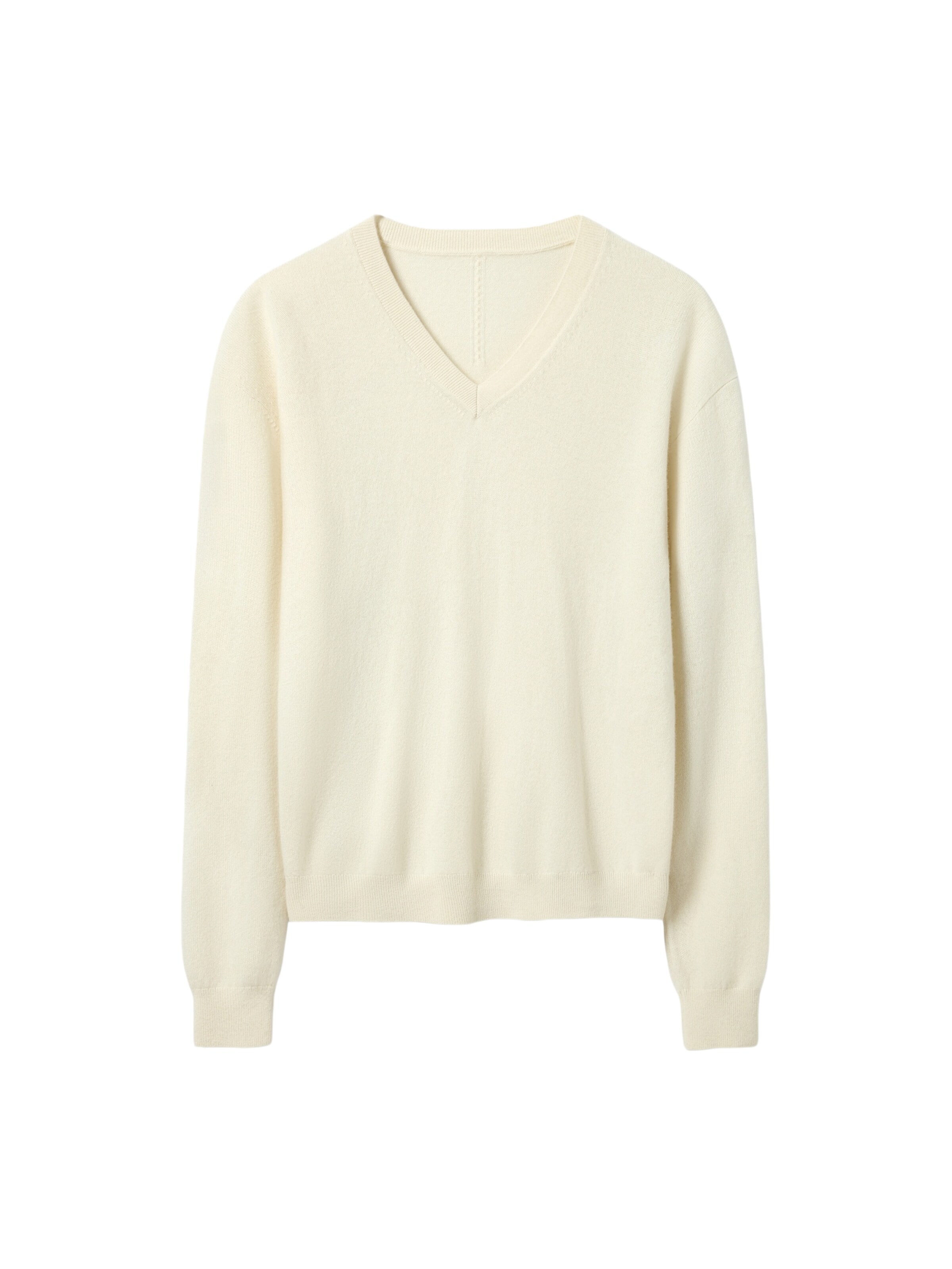 Lilysilk - Jersey 'Baby-Kaschmir Pullover mit V-Ausschnitt' en blanco: frente