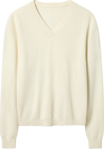 Lilysilk - Jersey 'Baby-Kaschmir Pullover mit V-Ausschnitt' en blanco: frente