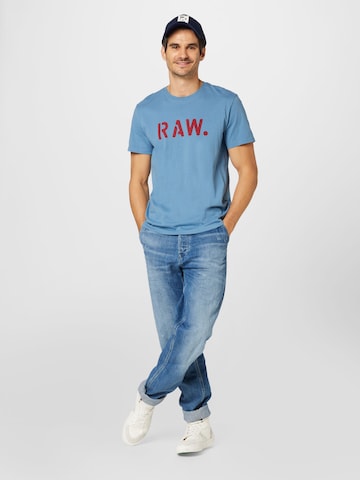 G-Star RAW T-Shirt 'Stencil' in Blau