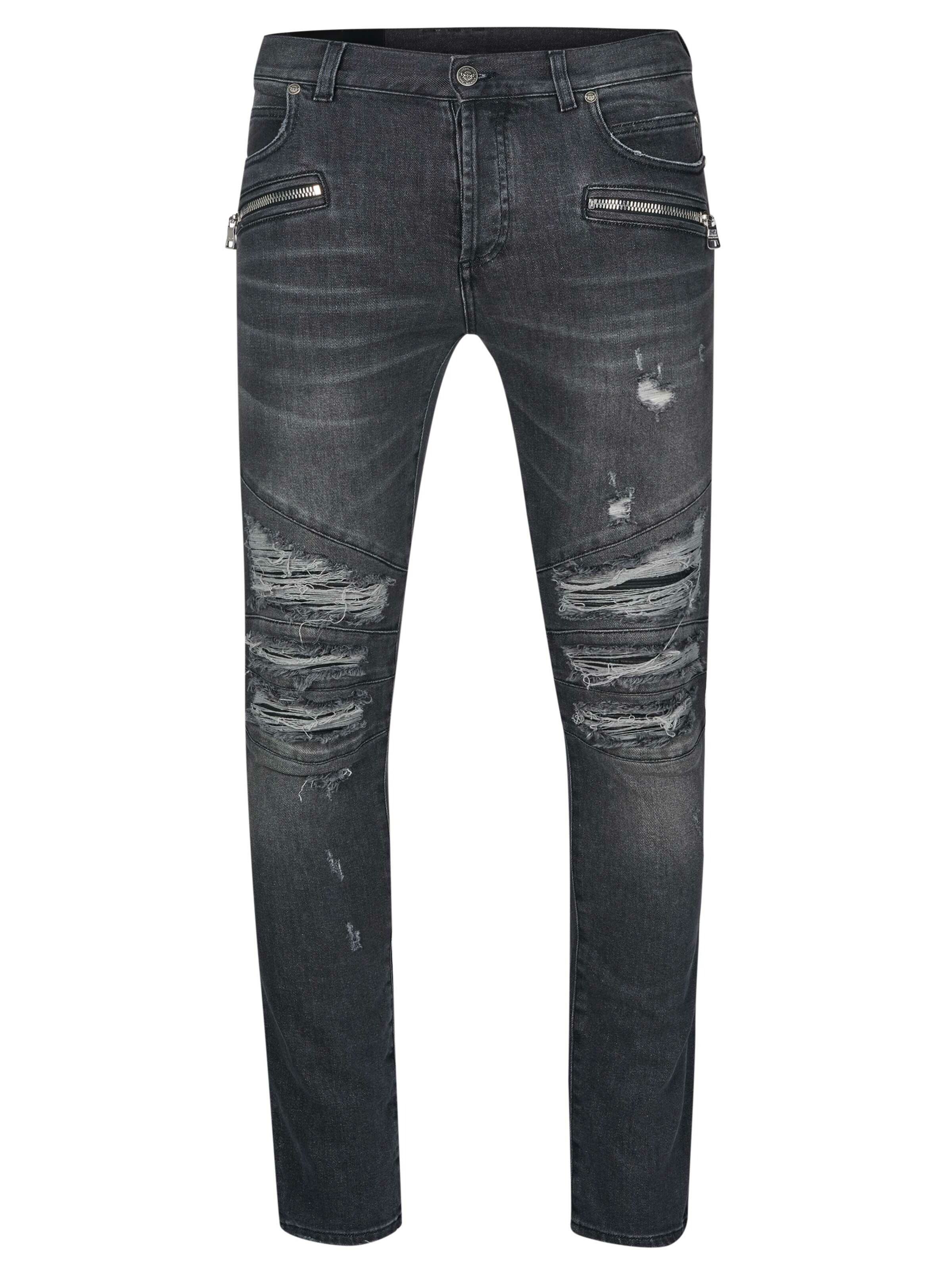 Balmain Regular Jeans in Grijs: voorkant