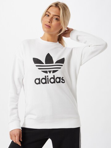 ADIDAS ORIGINALS Sweatshirt 'Trefoil Crew' i hvid: forside