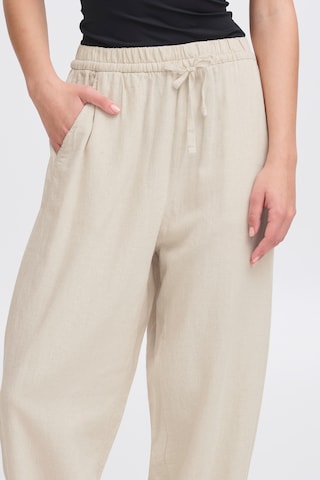 ICHI Wide Leg Hose in Beige