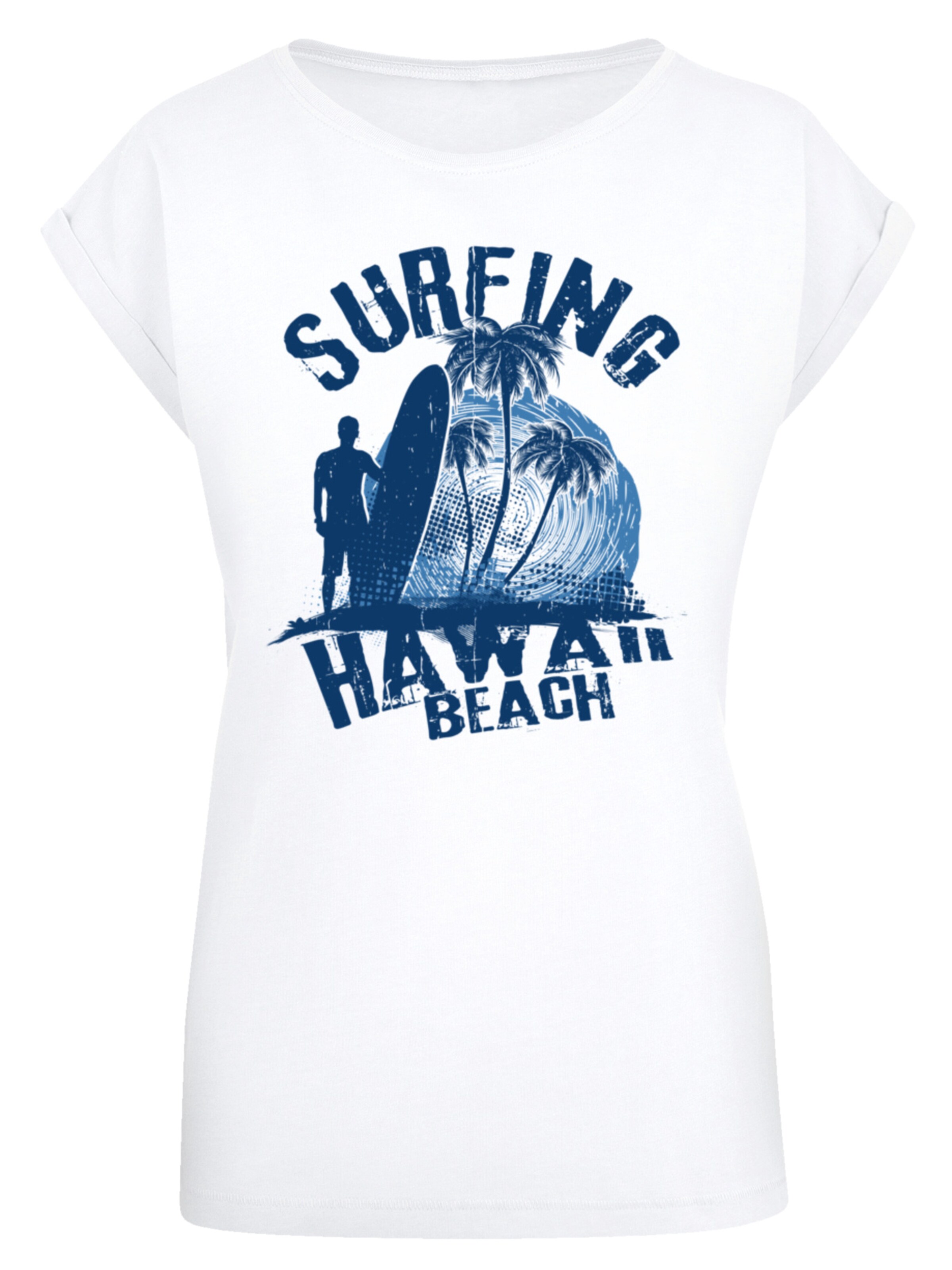F4NT4STIC Shirt 'Hawaii Surf Beach Summer' in Wit: voorkant