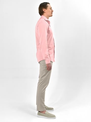Vercate Slim fit Koszula biznesowa 'No. 19' w kolorze różowy