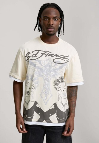 T-Shirt Ed Hardy en beige : devant