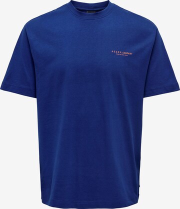 T-Shirt 'THOMAS' Only & Sons en bleu : devant