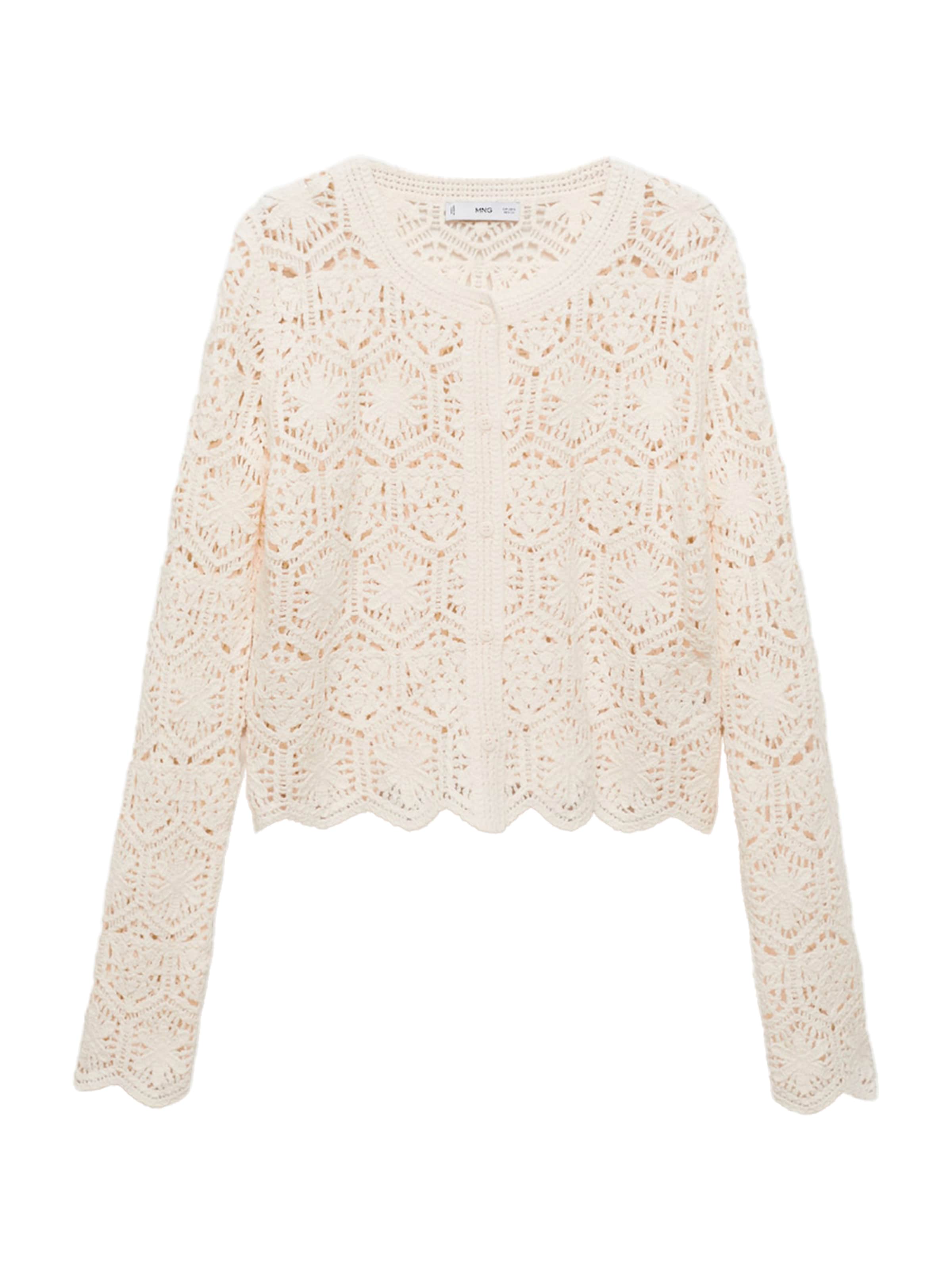 MANGO Kardigán 'Garden' - bézs: elől