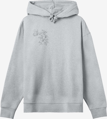 F4NT4STIC Sweatshirt 'Schmetterling Blumen Bestickt' in Grey: front