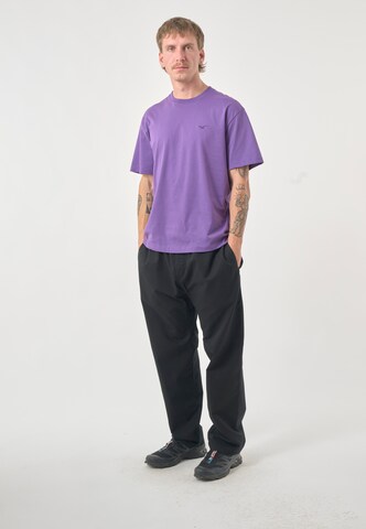 Cleptomanicx Shirt 'Boxy Tee Ligull Boxy Crop' in Purple