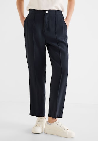 STREET ONE Regular Pleated Pants in Blue: front