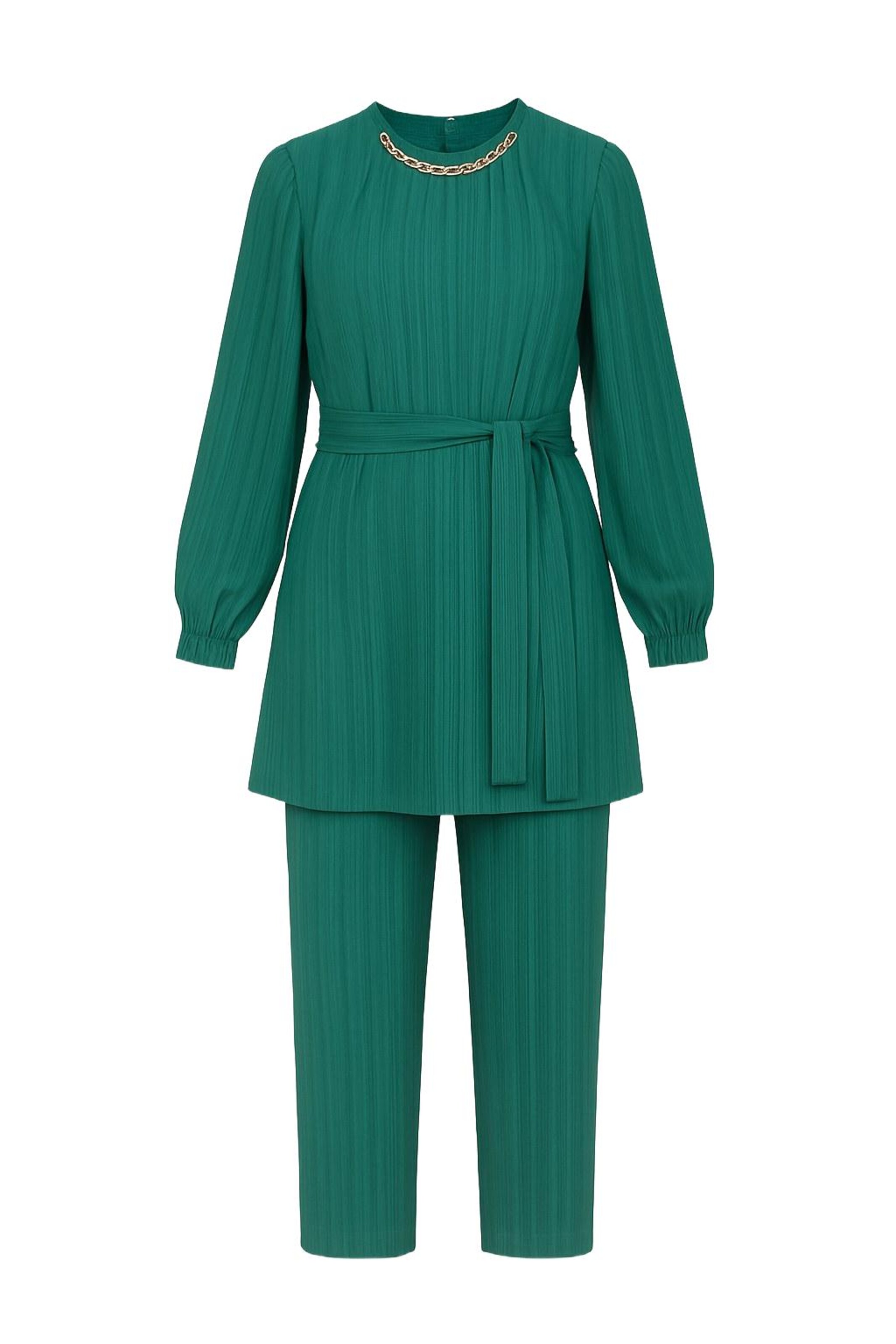 Pantalons de tailleur MODAMIHRAM en vert : devant