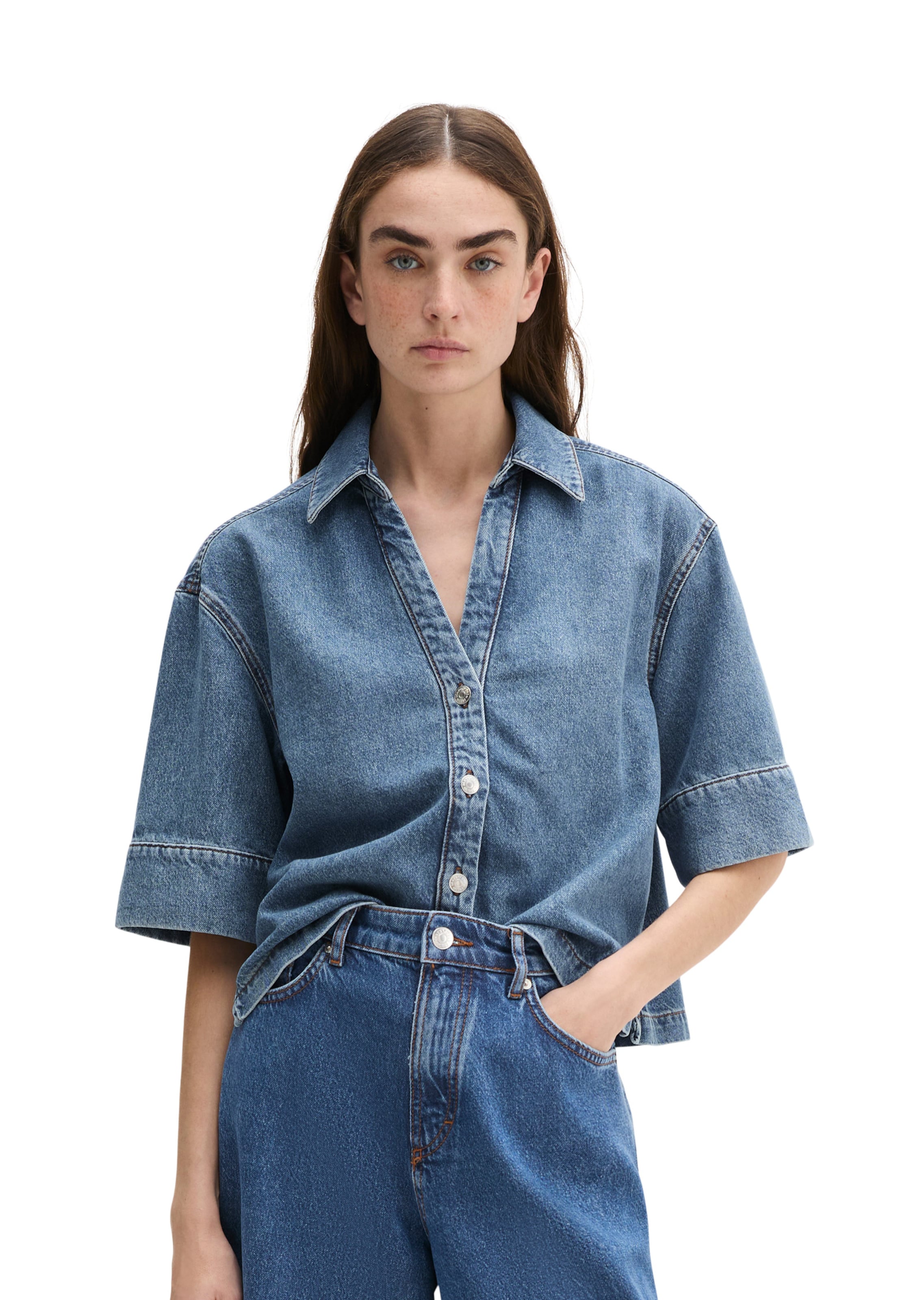 Marc O'Polo Blouse in Blauw: voorkant