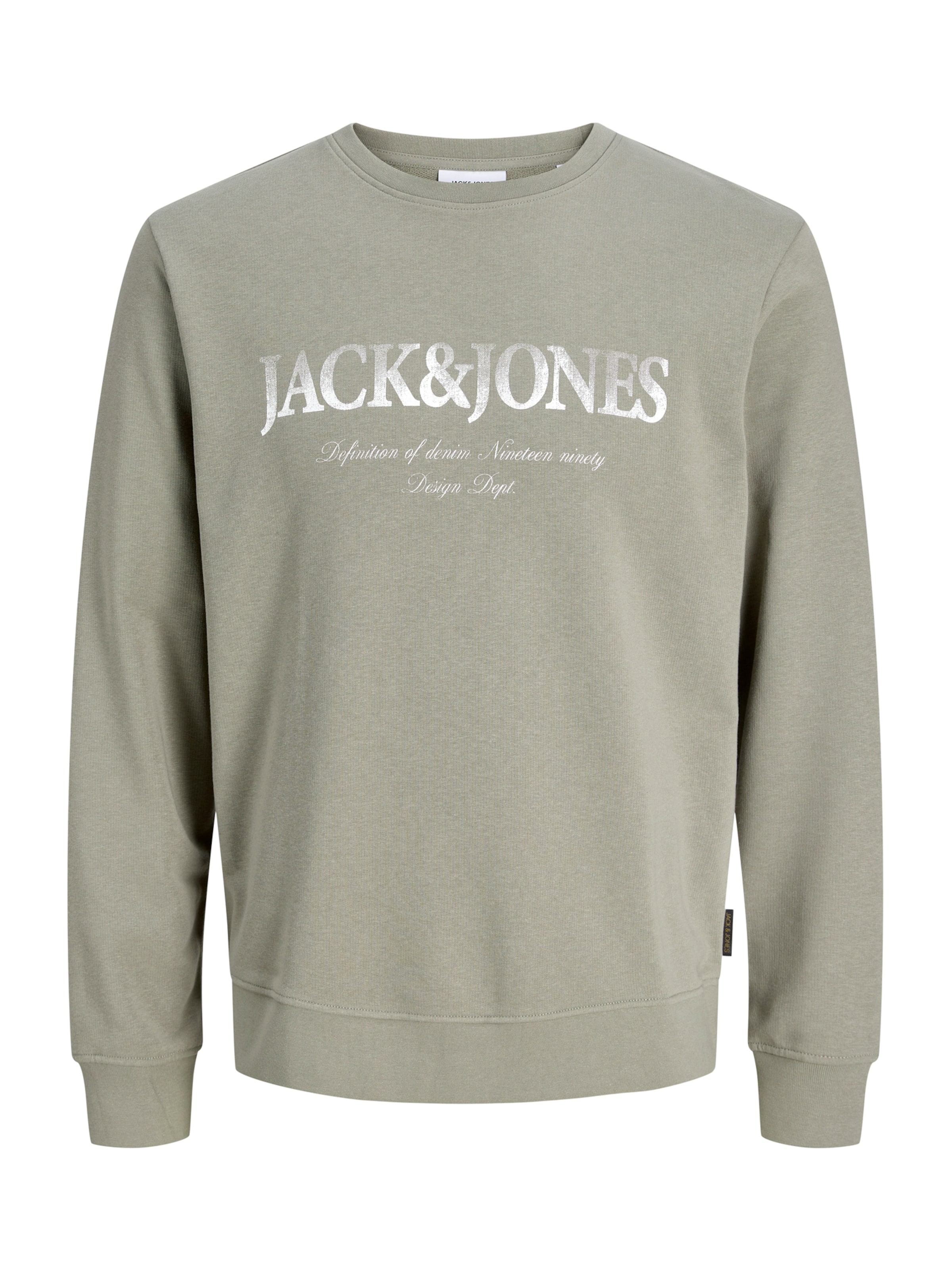 JACK & JONES Sweat-shirt 'JJDEVIN DAYTONA' en taupe / blanc, Vue avec produit