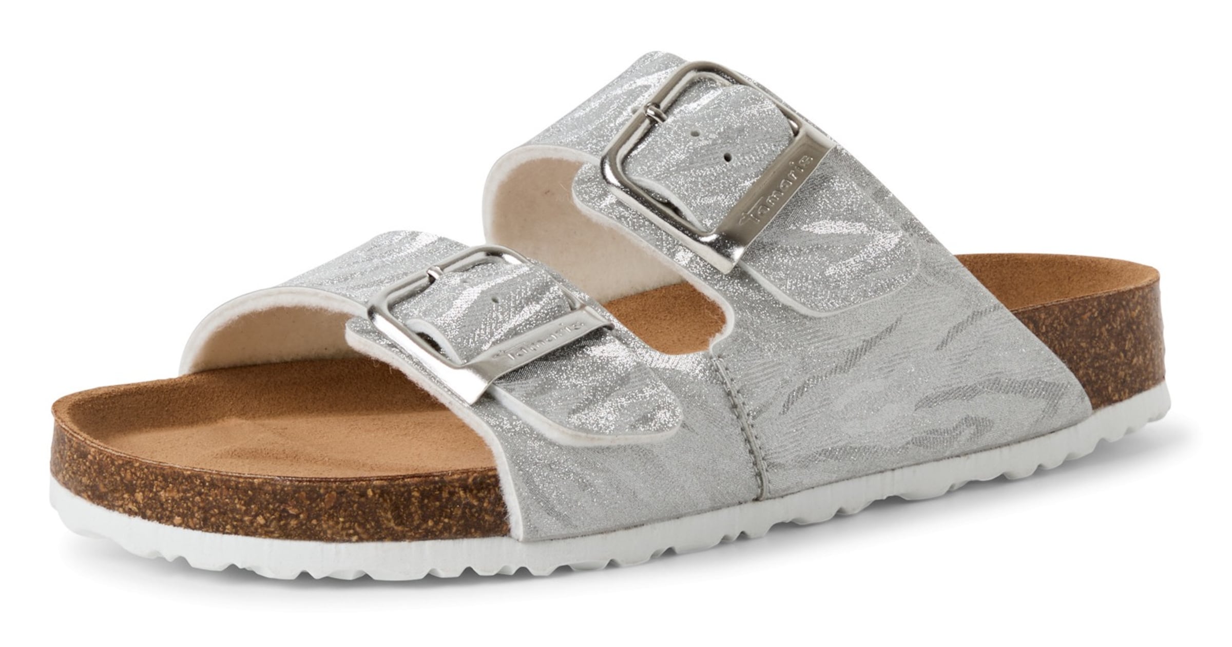 Mule Tamaris en argent : devant