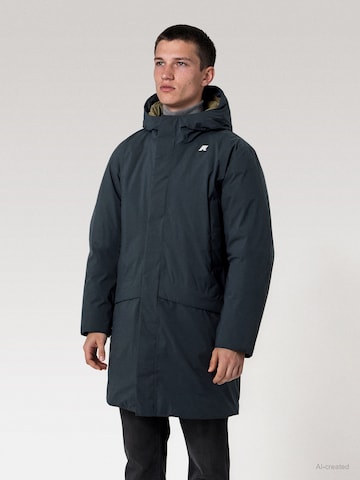 K-Way Winter Jacket in Blue: front