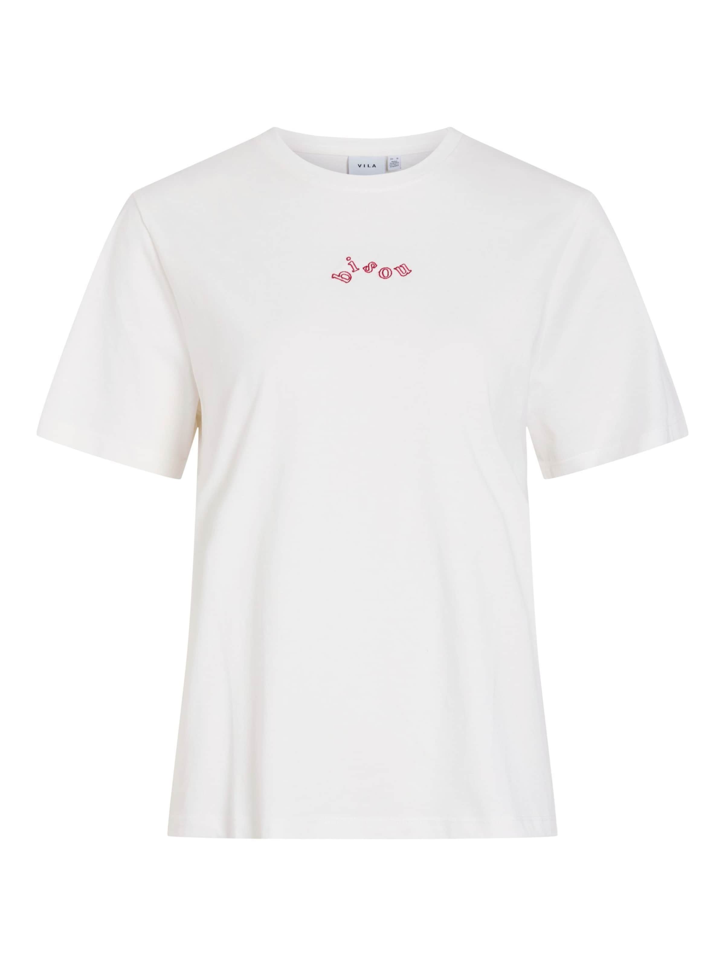 VILA - Camiseta 'VISybilla Bisou' en blanco: frente