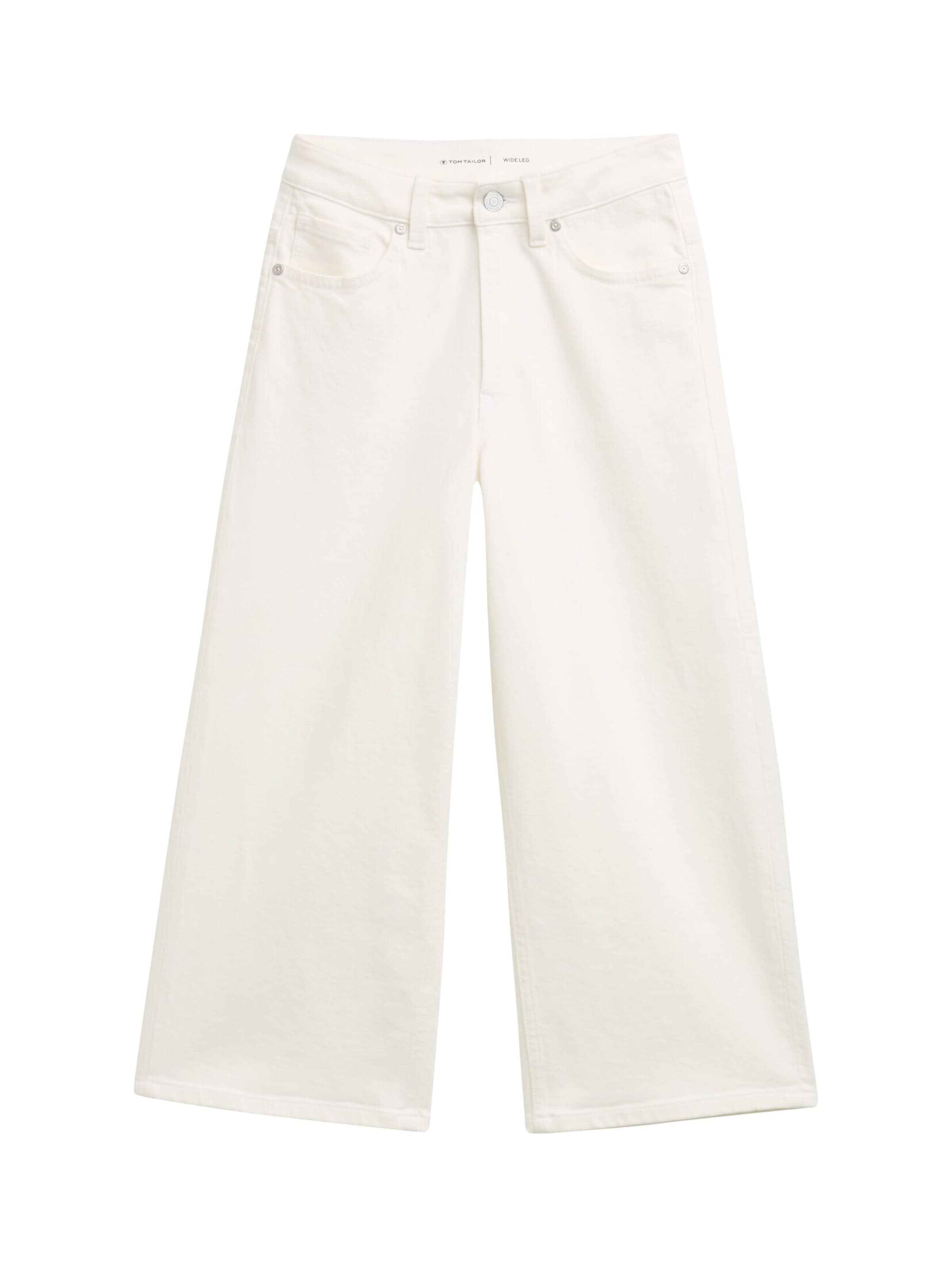 TOM TAILOR Wide leg Jeans in Wit: voorkant