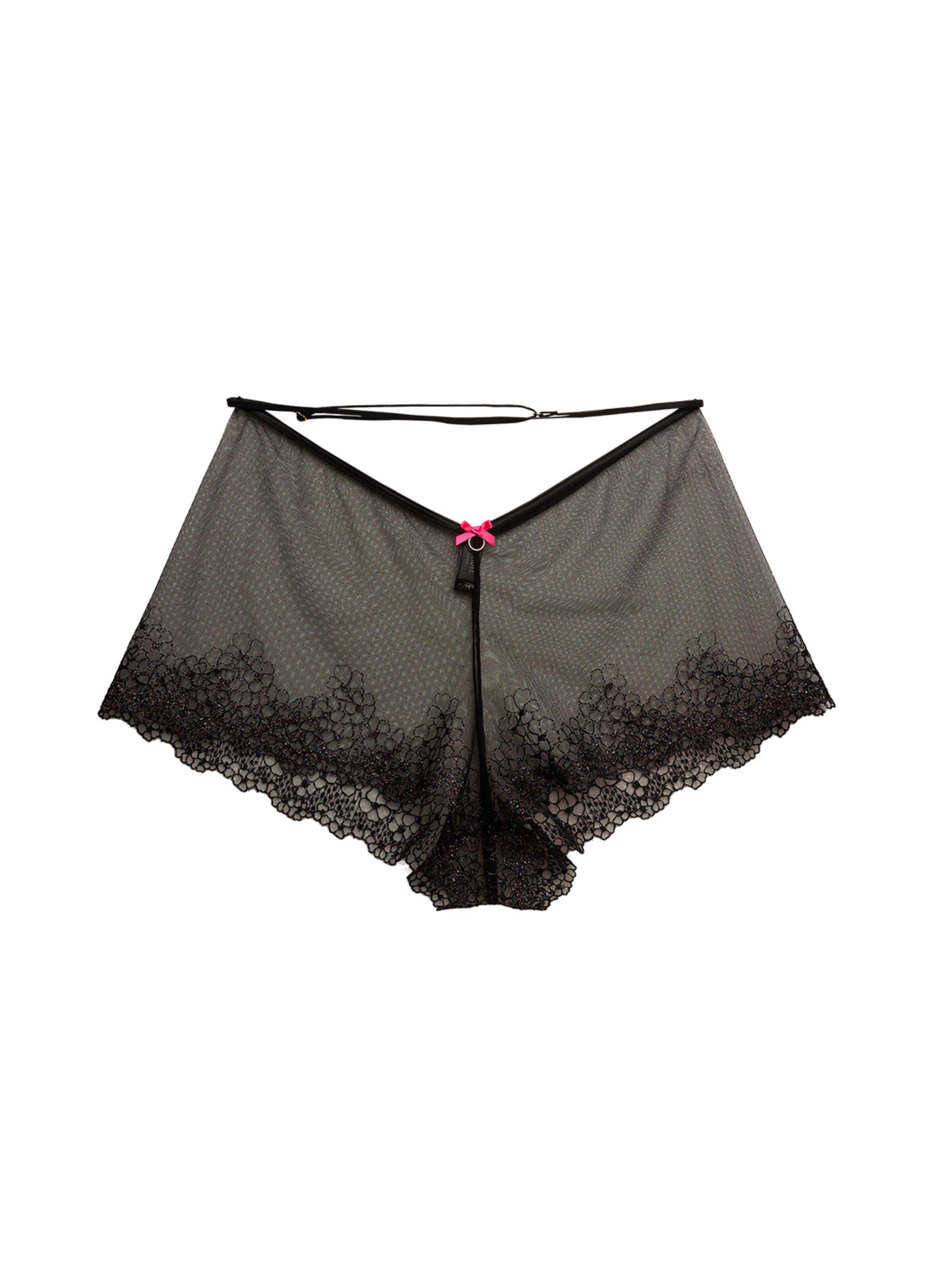 La Muel Lingerie Pyjamahose 'French Knicker'‌ in Schwarz: Vorderseite