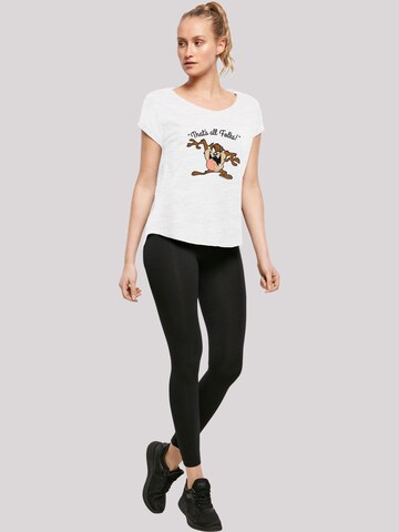 F4NT4STIC T-Shirt 'Looney Tunes Taz That's All Folks' in Weiß