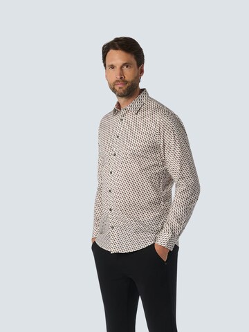 No Excess Regular Fit Hemd in Beige: Vorderseite