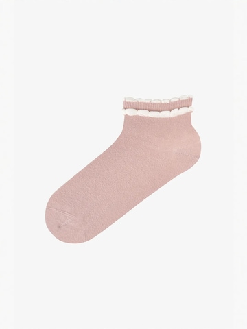 Penti Sokken 'PENTI Jugendliche Kontrast Baumwollsocken mit Rüschen, Paar' in Gemengde kleuren
