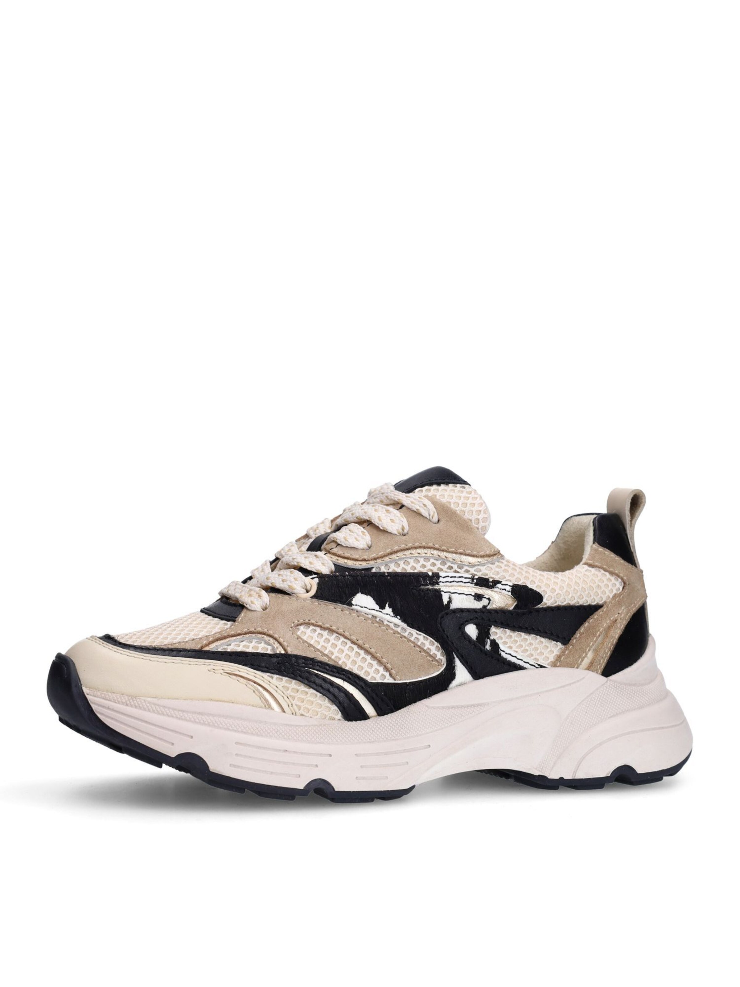 SACHA Baskets basses en beige / beige clair / noir / blanc, Vue avec produit