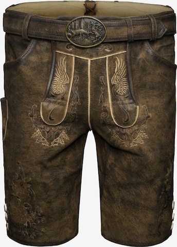 SPIETH & WENSKY - Regular Calças tradicionais 'Fassing' em castanho: frente