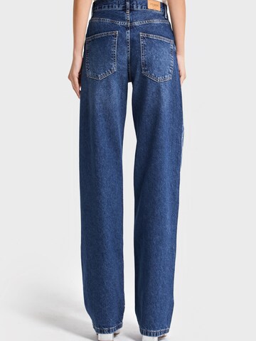 IT'S BASIC Regular Jeans 'Rhinestone Loose High Rise' in Blue