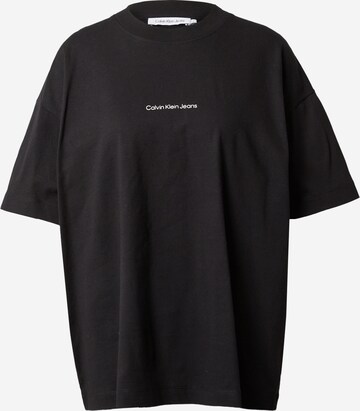 Calvin Klein Jeans Свободна дамска риза в черно: отпред