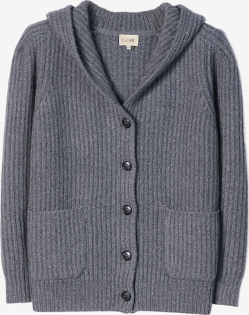 GOBI Cashmere Strickjacke 'Wide-Shoulder Hooded Cashmere Cardigan' in Grau: Vorderseite