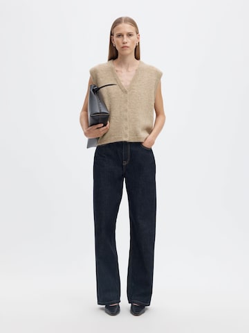 SELECTED - Chaleco de punto en beige