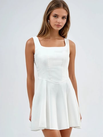 Hiccup Dress in White: front