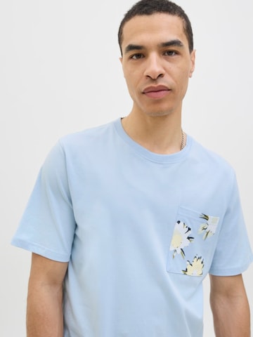 JACK & JONES Shirt 'JORTAVIRA AOP POCKET TEE' in Blue