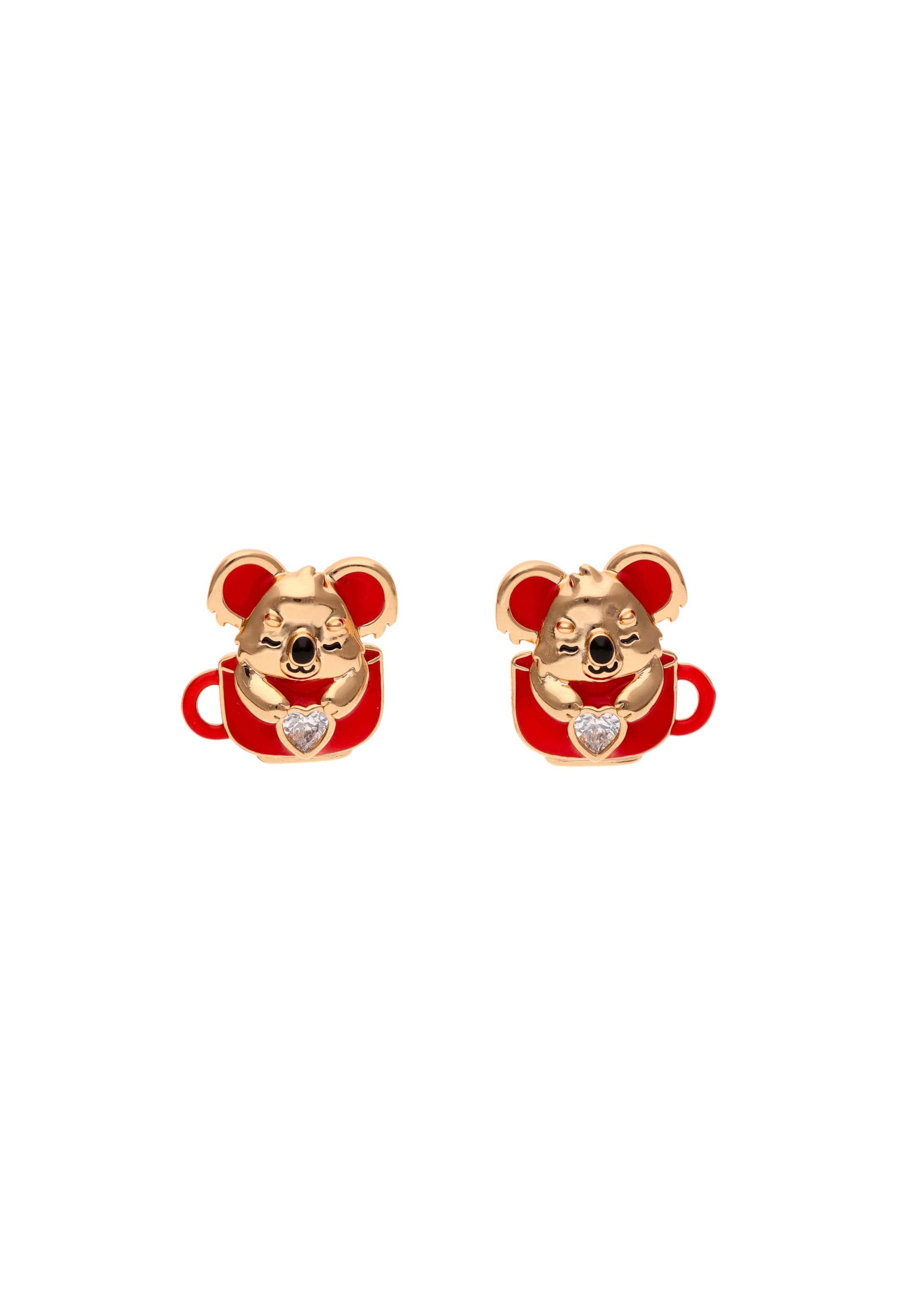 MYMO Earrings in One Size in Gold / Red, Item view