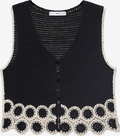 MANGO Pletená vesta 'Ton' - černá / bílá, Produkt