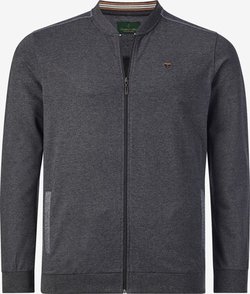 Charles Colby Zip-Up Hoodie in Grey: front