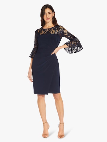 Adrianna Papell Cocktailjurk 'Bell Sleeve Jersey Drape Dress' in Blauw