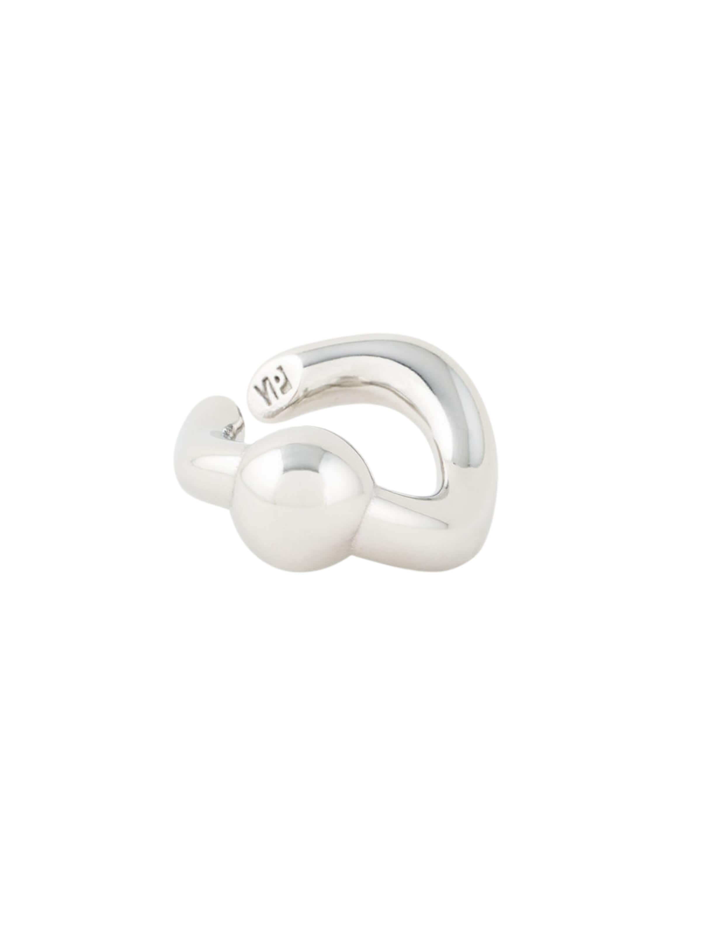YParis - Pendientes 'Ear cuff Curl S' en plata: frente