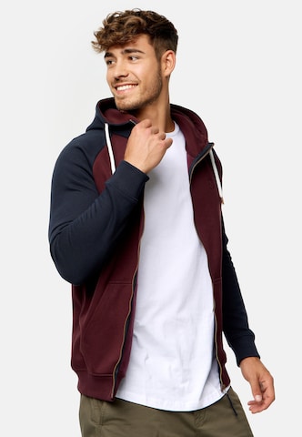 INDICODE JEANS Sweat jacket ' Pulko ' in Red