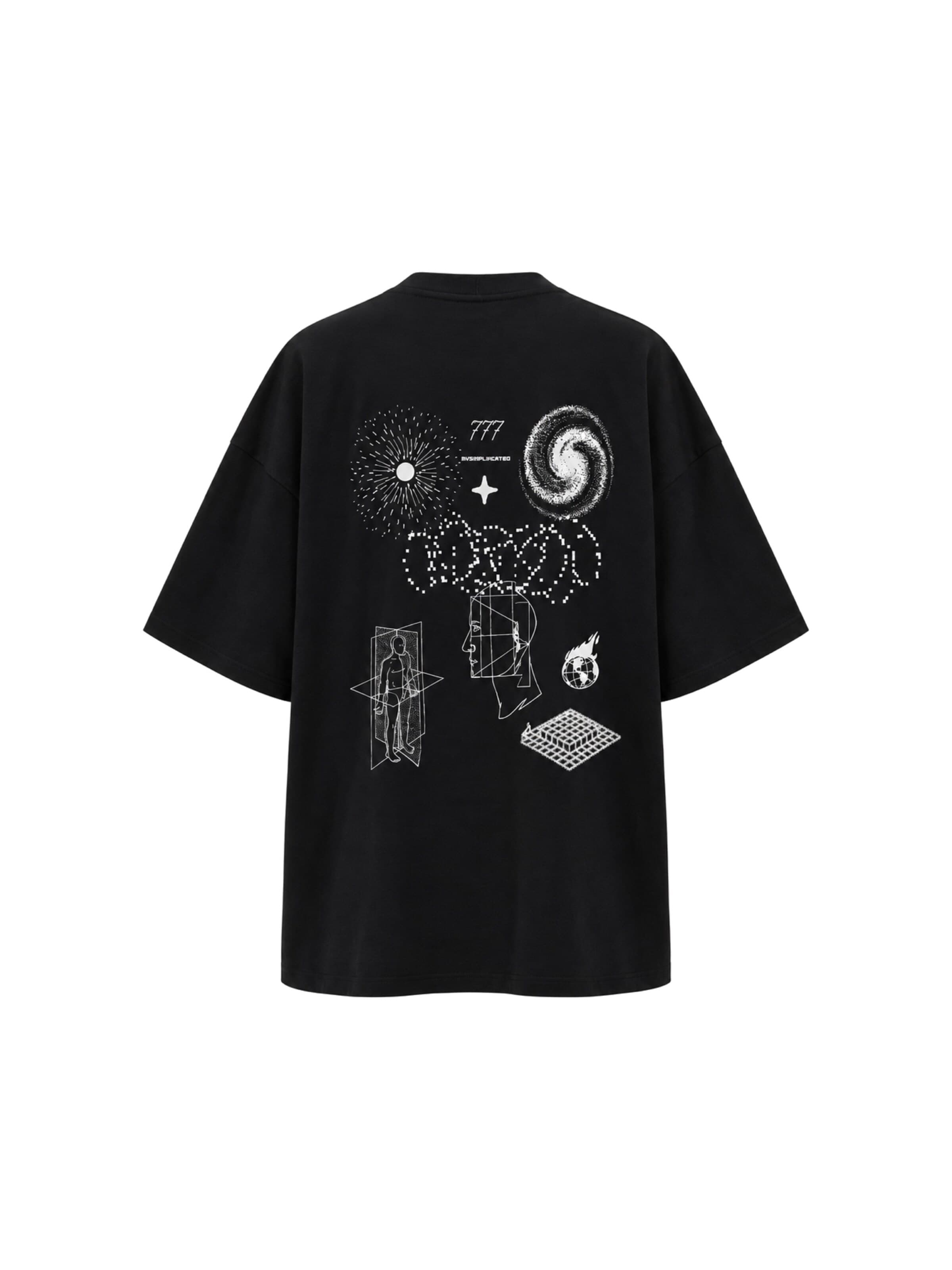 mysimplicated Oversized tričko 'Cotton T-shirt 777' – černá: přední strana