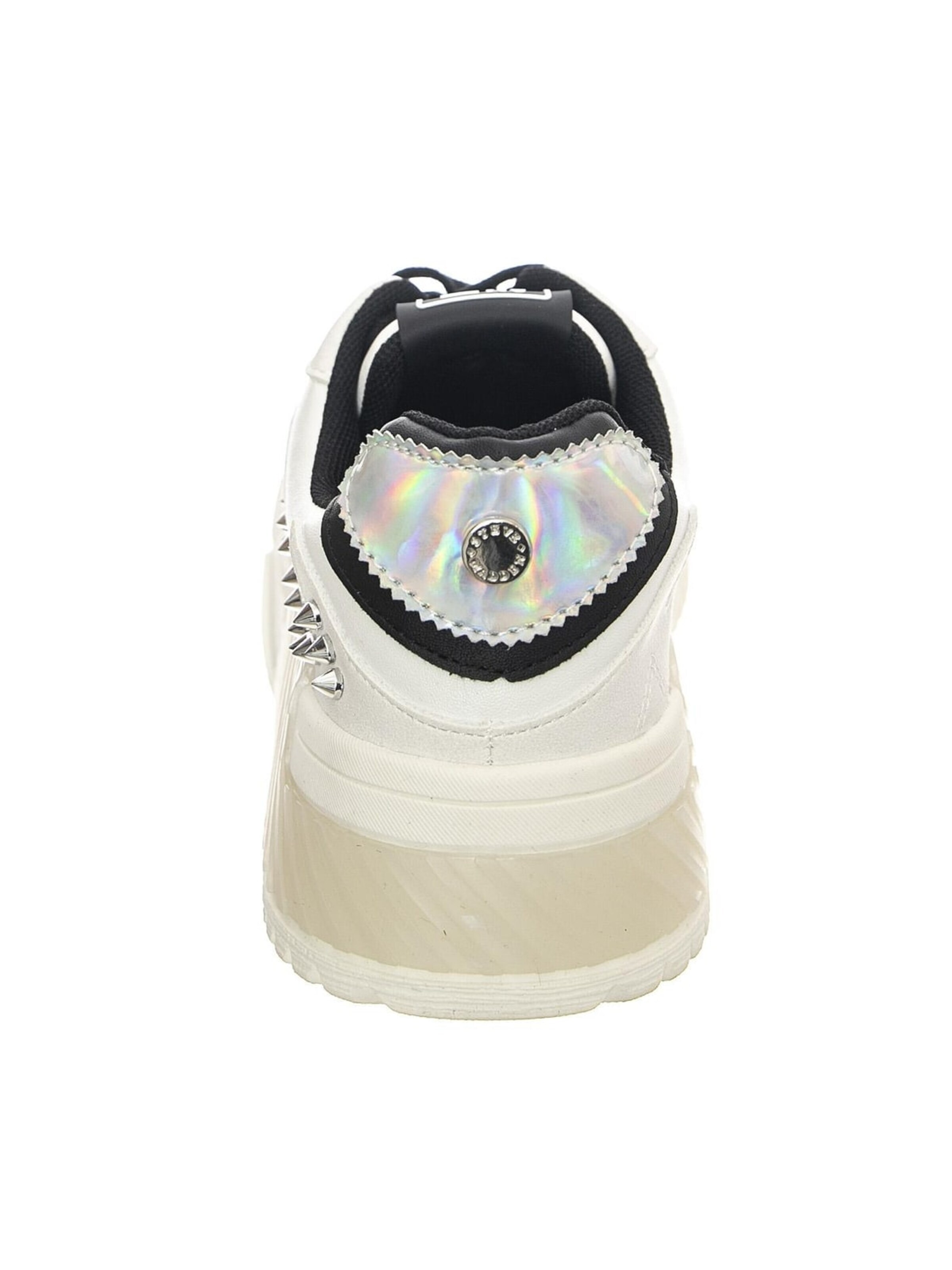 STEVE MADDEN Sportslig snøresko 'W' Whirl Black Multi Lace-Up Low-Profile Shoes' i hvid