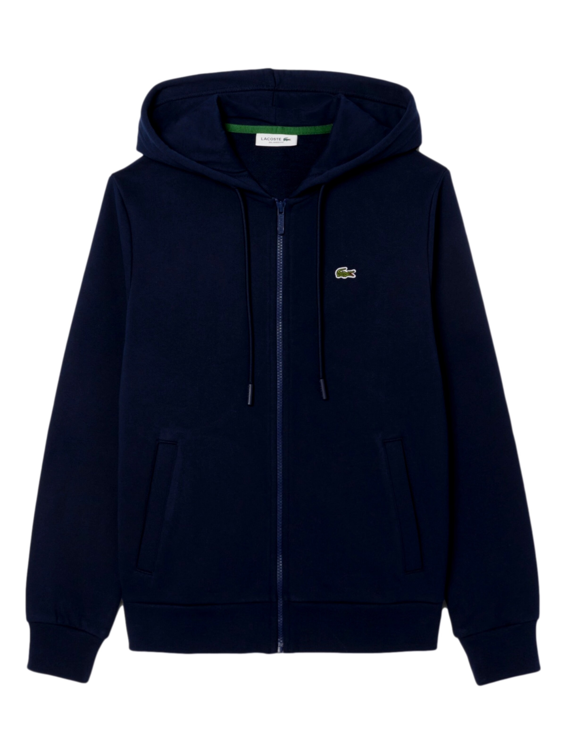 LACOSTE Zip-Up Hoodie in Blue: front