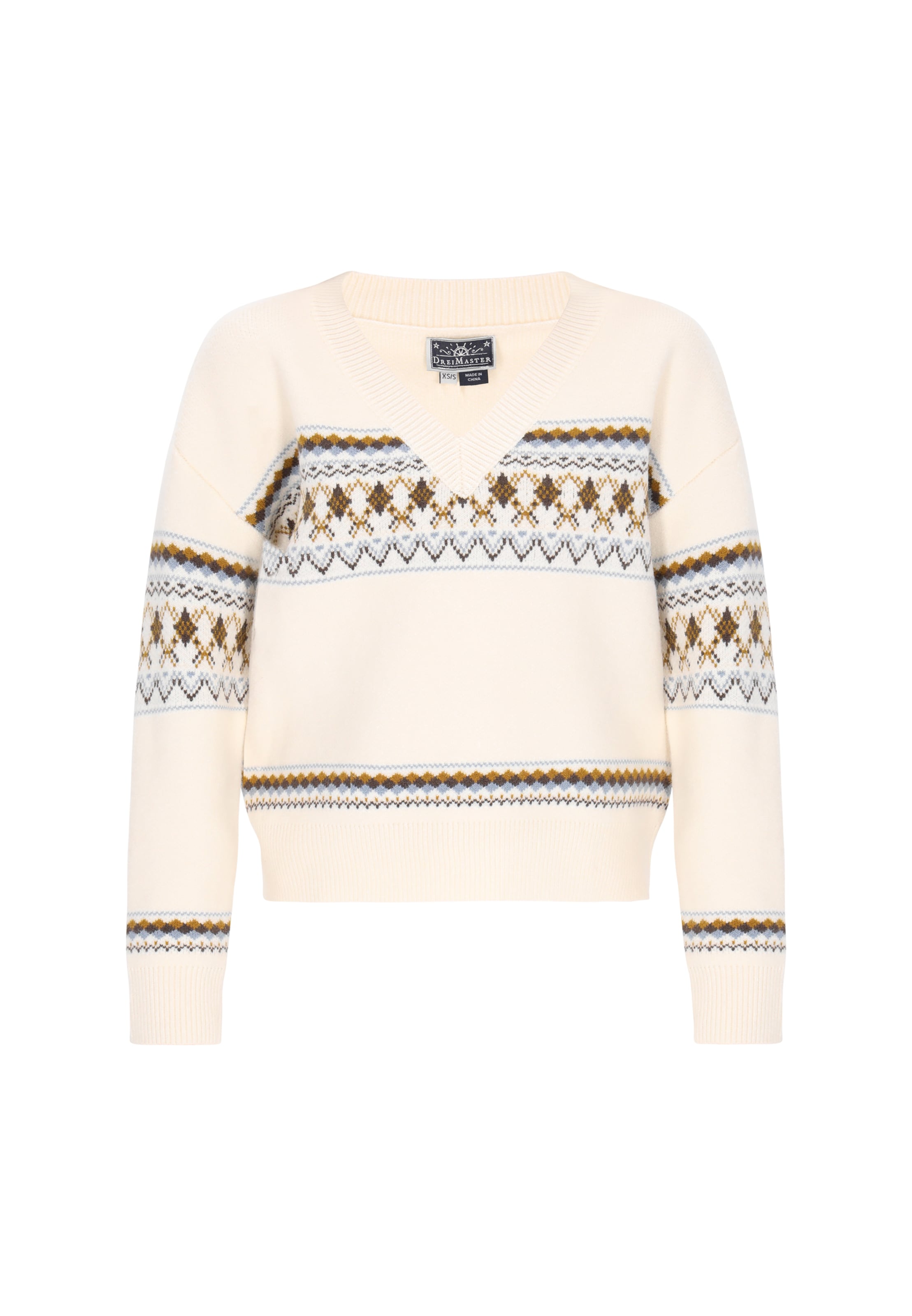 DreiMaster Maritim Jersey en azul claro / negro / blanco / offwhite, Vista del producto