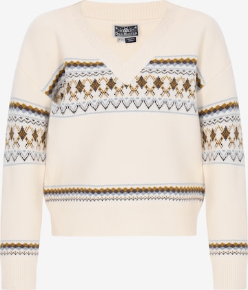 Pull-over DreiMaster Maritim en blanc : devant